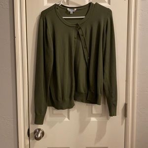 Olive green cardigan